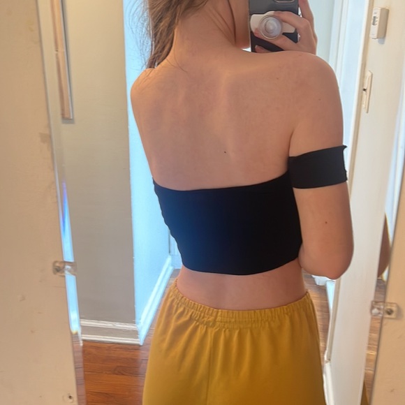 Aerie off the shoulder black crop top - Picture 2 of 6